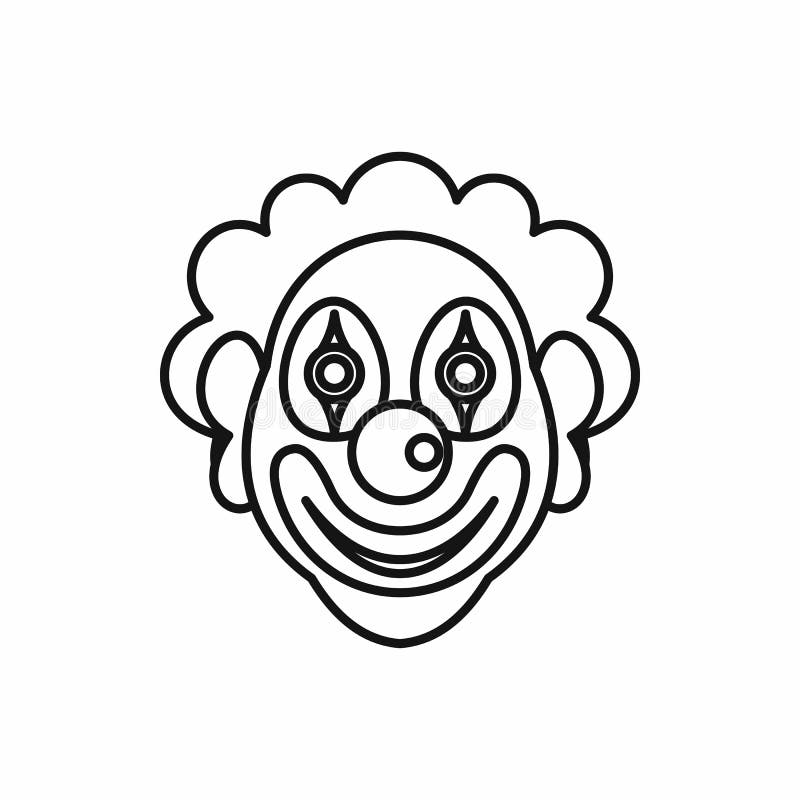 Icono del payaso en estilo del esquema stock de ilustración Icono del payaso en estilo del esquema stock de ilustración