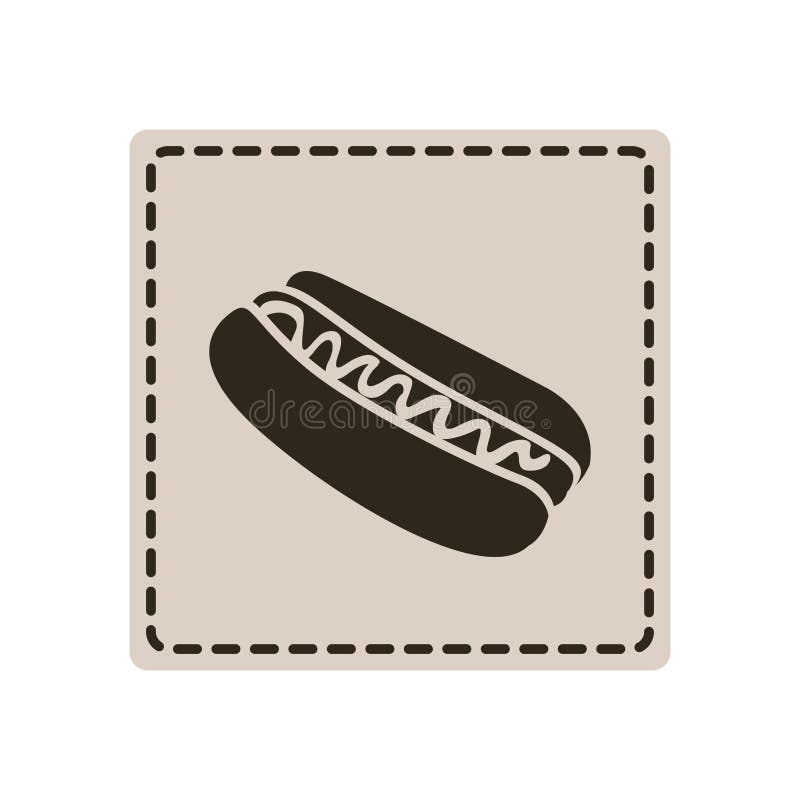 icono del perrito caliente del emblema stock de ilustración icono del perrito caliente del emblema stock de ilustración