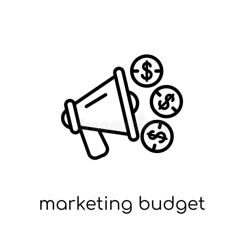 icono del presupuesto de marketing Marketin linear plano moderno de moda del vector stock de ilustración icono del presupuesto de marketing Marketin linear plano moderno de moda del vector stock de ilustración