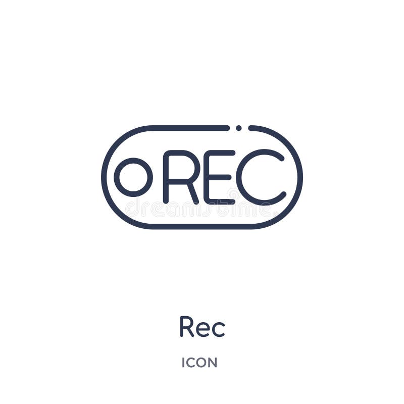 Icono del Rec de la música y de la colección del esquema de los medios Línea fina icono del rec aislado en el fondo blanco libre illustration Icono del Rec de la música y de la colección del esquema de los medios Línea fina icono del rec aislado en el fondo blanco libre illustration