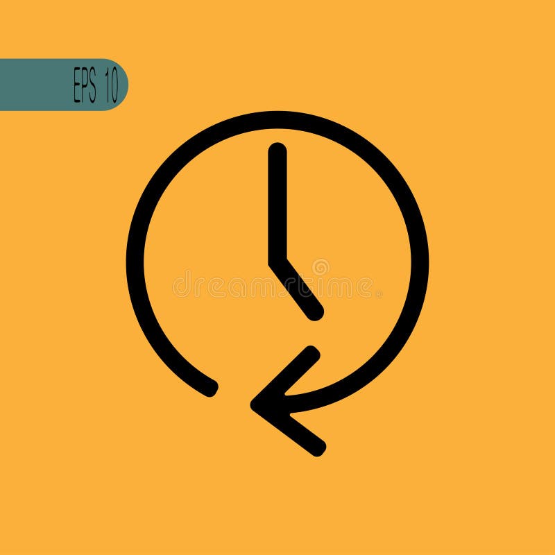 Icono del reloj del vector con la flecha - ejemplo del vector ilustración del vector Icono del reloj del vector con la flecha - ejemplo del vector ilustración del vector