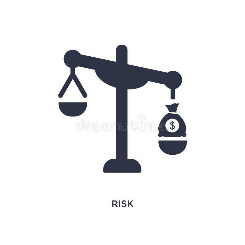 icono del riesgo en el fondo blanco Ejemplo simple del elemento del concepto de la estrategia ilustración del vector icono del riesgo en el fondo blanco Ejemplo simple del elemento del concepto de la estrategia ilustración del vector