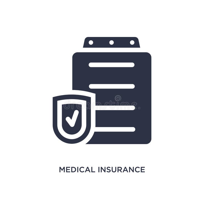 icono del seguro médico en el fondo blanco Ejemplo simple del elemento del concepto médico stock de ilustración icono del seguro médico en el fondo blanco Ejemplo simple del elemento del concepto médico stock de ilustración