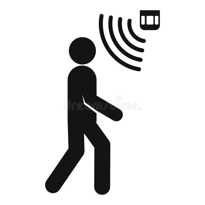 Icono del sensor de movimiento de la gente, estilo simple