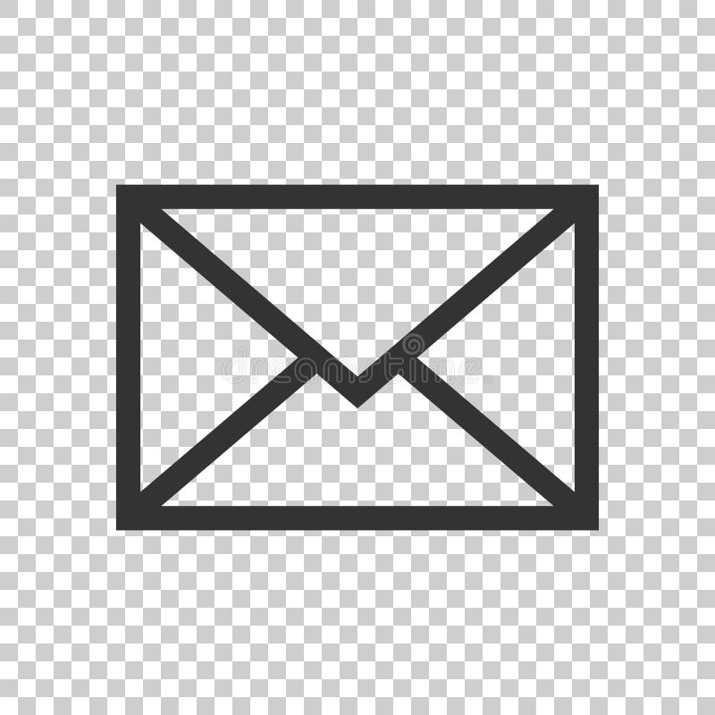 Icono del sobre del correo en estilo plano Illustrat del vector del correo electrónico