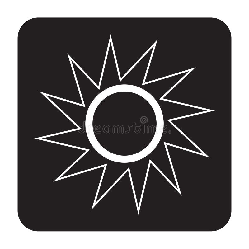 Icono Del Sol Del Negro Plano Ilustración del Vector Ilustración de
