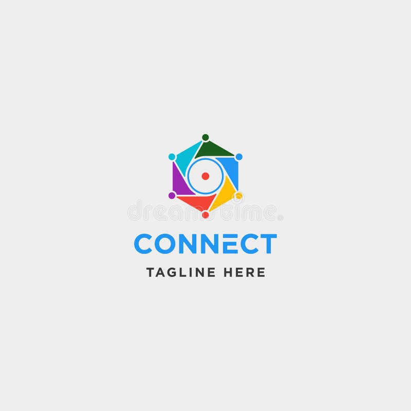 icono del símbolo de Internet de la cámara del vector del diseño del logotipo de la tecnología del hexágono de la lente ilustración del vector icono del símbolo de Internet de la cámara del vector del diseño del logotipo de la tecnología del hexágono de la lente ilustración del vector