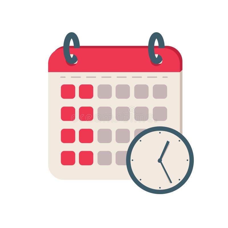 Icono del tiempo del calendario Icono plano del vector del ejemplo para el web Diseño de concepto de la carpeta del orden del día ilustración del vector Icono del tiempo del calendario Icono plano del vector del ejemplo para el web Diseño de concepto de la carpeta del orden del día ilustración del vector