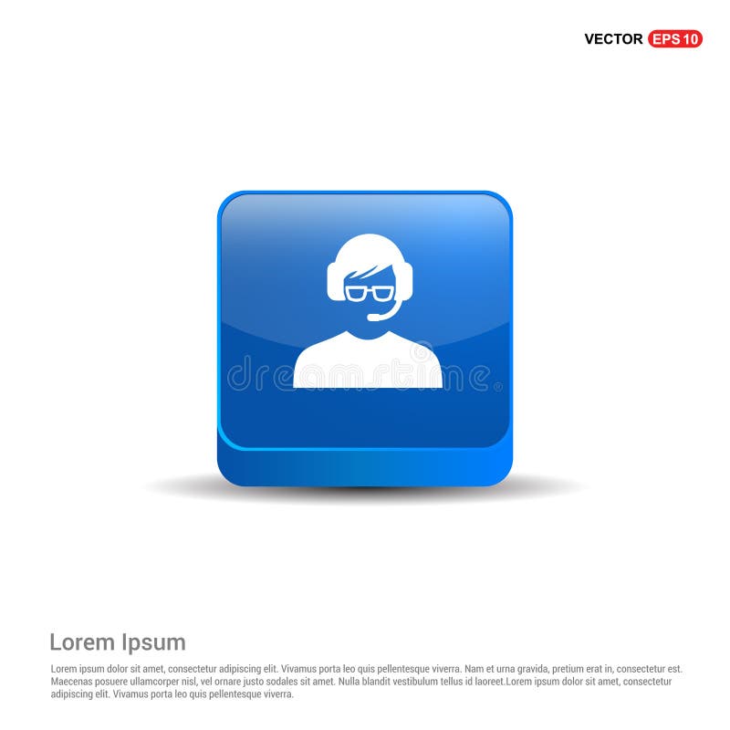 Icono del usuario de la llamada - botón azul 3d libre illustration