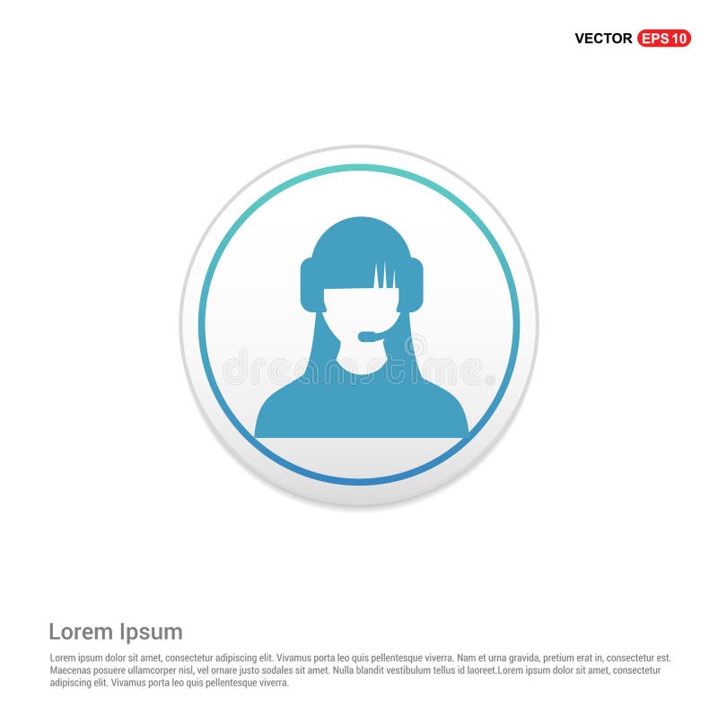 Icono del usuario de la llamada - botón blanco del círculo stock de ilustración