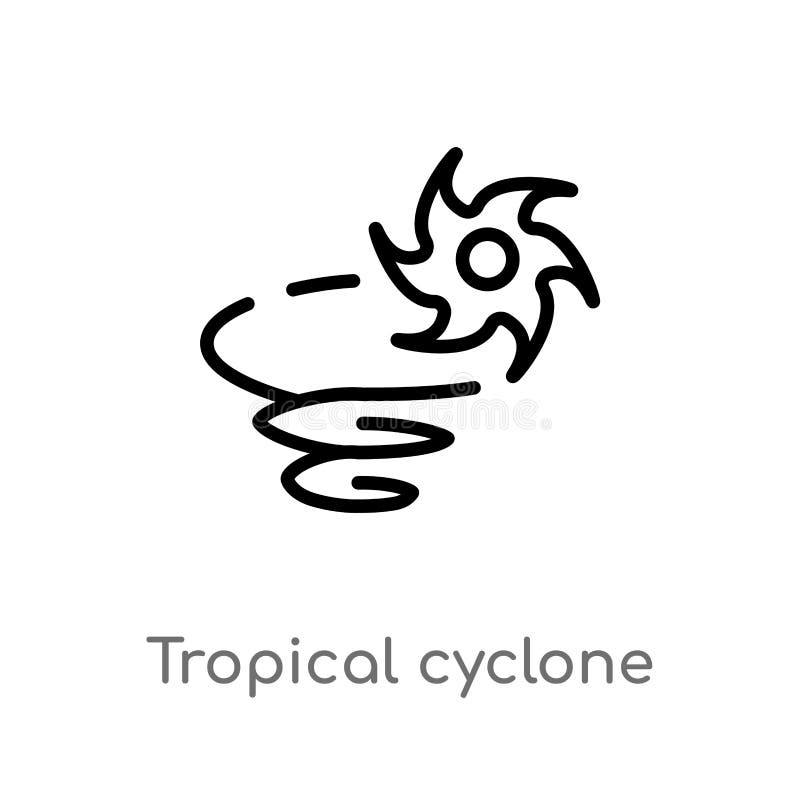 icono del vector del cicl?n tropical del esquema l?nea simple negra aislada ejemplo del elemento del concepto del tiempo Movimien ilustración del vector icono del vector del cicl?n tropical del esquema l?nea simple negra aislada ejemplo del elemento del concepto del tiempo Movimien ilustración del vector