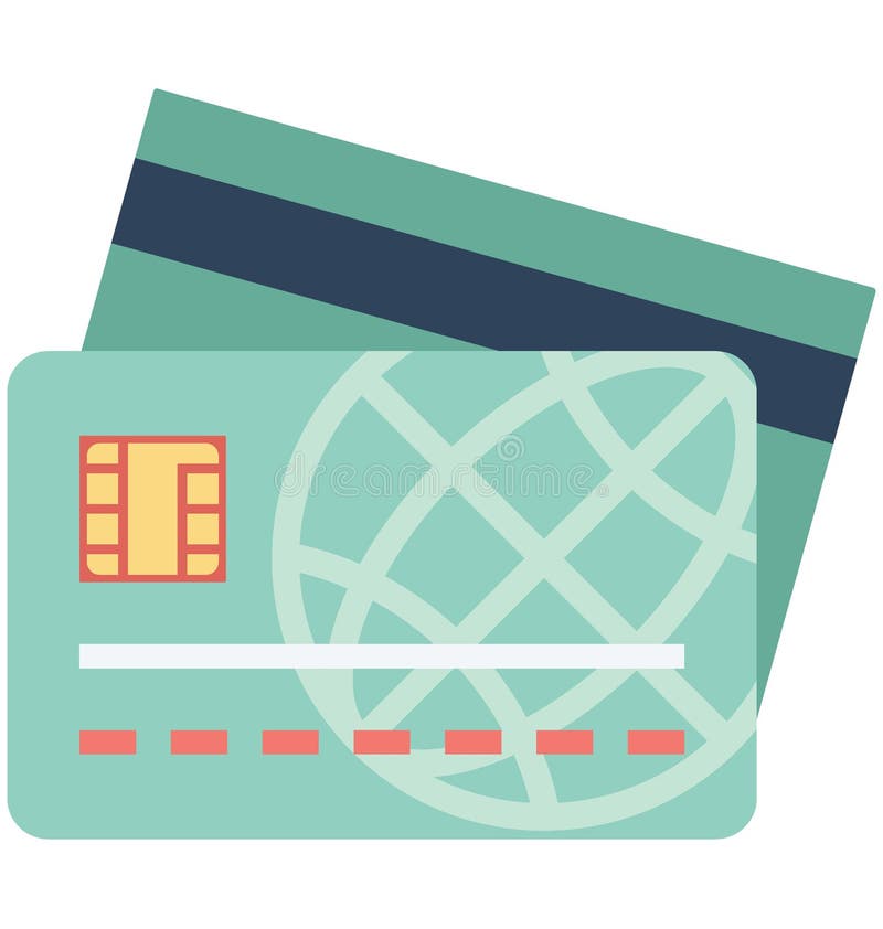 Icono del vector del color de la tarjeta de crédito que puede modificarse o corregir fácilmente ilustración del vector Icono del vector del color de la tarjeta de crédito que puede modificarse o corregir fácilmente ilustración del vector