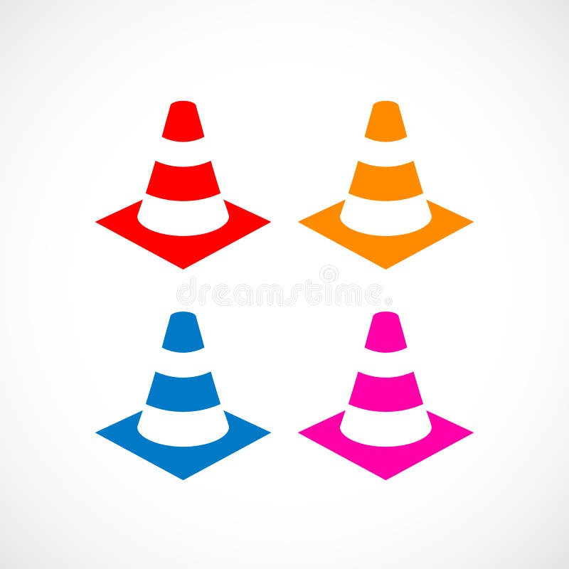 Icono del vector del cono del tráfico