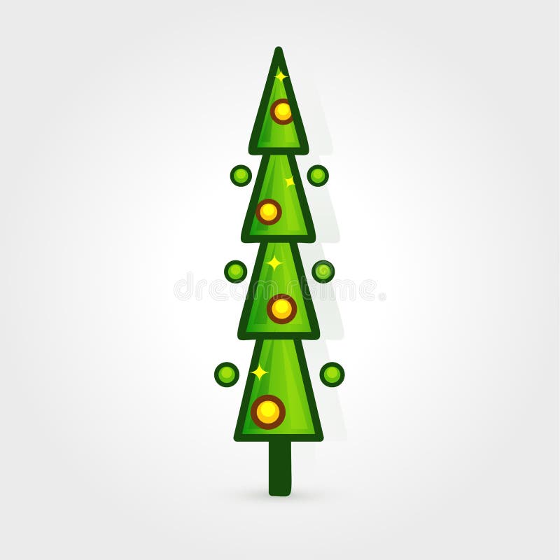 Icono Del Vector De árbol De Navidad. árbol Decorado Con Estilo De Arte De  Línea Plana. Pino Verde Para El Diseño De Tarjetas De F Stock de  ilustración - Ilustración de navidad,