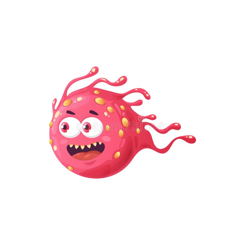 Icono Del Vector De Células De Virus De Dibujos Animados Bacteria Linda  Ilustración del Vector - Ilustración de cara, feliz: 229129652