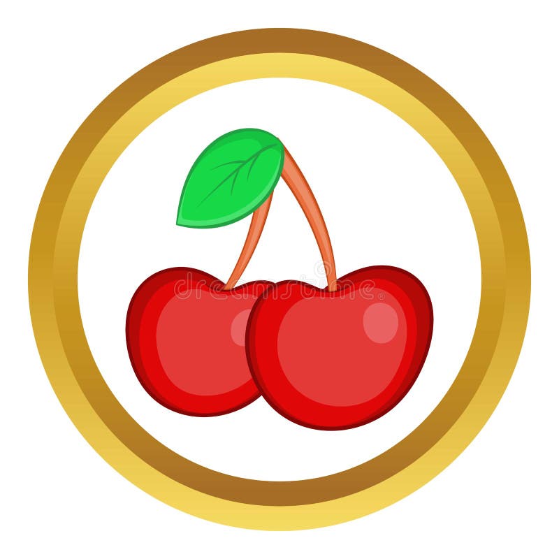 Icono del vector de dos cerezas ilustración del vector Icono del vector de dos cerezas ilustración del vector