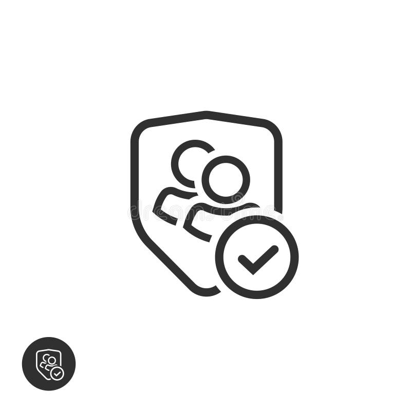 Icono del vector de la aislamiento del grupo de usuarios, línea datos auténticos o confidenciales del esquema del equipo, dos per stock de ilustración Icono del vector de la aislamiento del grupo de usuarios, línea datos auténticos o confidenciales del esquema del equipo, dos per stock de ilustración