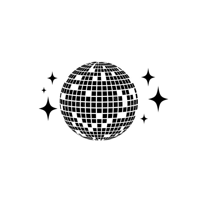 Icono del vector de la bola de discoteca Bola aislada del club para el partido Elemento de la decoración del disco