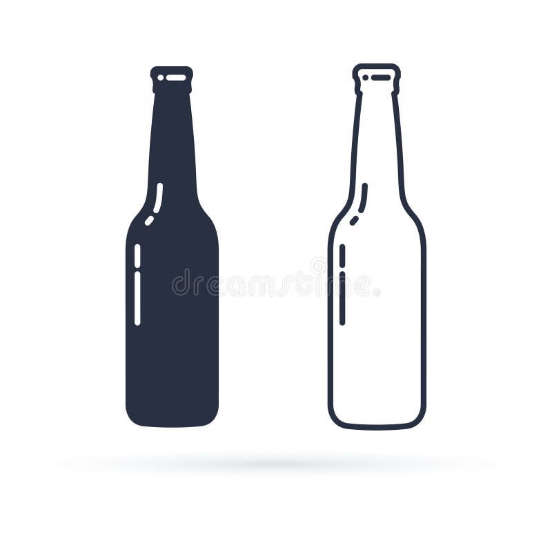 Icono del vector de la botella de cerveza La bebida del alcohol llenada y la línea iconos fijaron en un fondo blanco ilustración del vector Icono del vector de la botella de cerveza La bebida del alcohol llenada y la línea iconos fijaron en un fondo blanco ilustración del vector