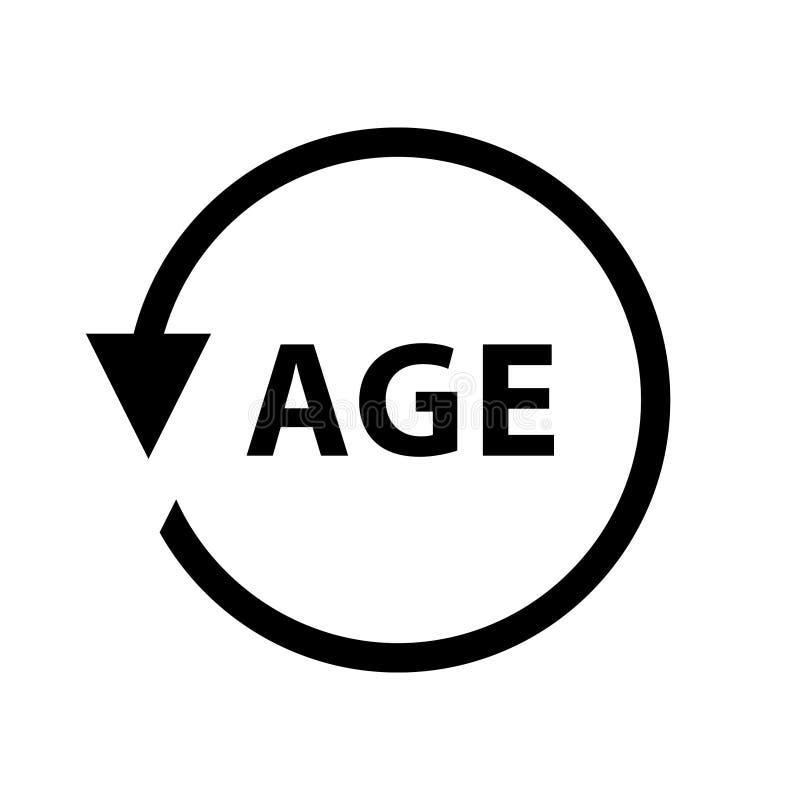 Icono del vector de la edad Ejemplo del símbolo de la edad
