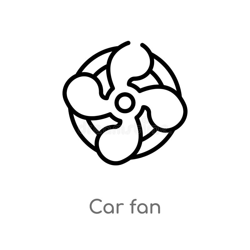 icono del vector de la fan del coche del esquema l?nea simple negra aislada ejemplo del elemento del concepto de las piezas del c stock de ilustración icono del vector de la fan del coche del esquema l?nea simple negra aislada ejemplo del elemento del concepto de las piezas del c stock de ilustración