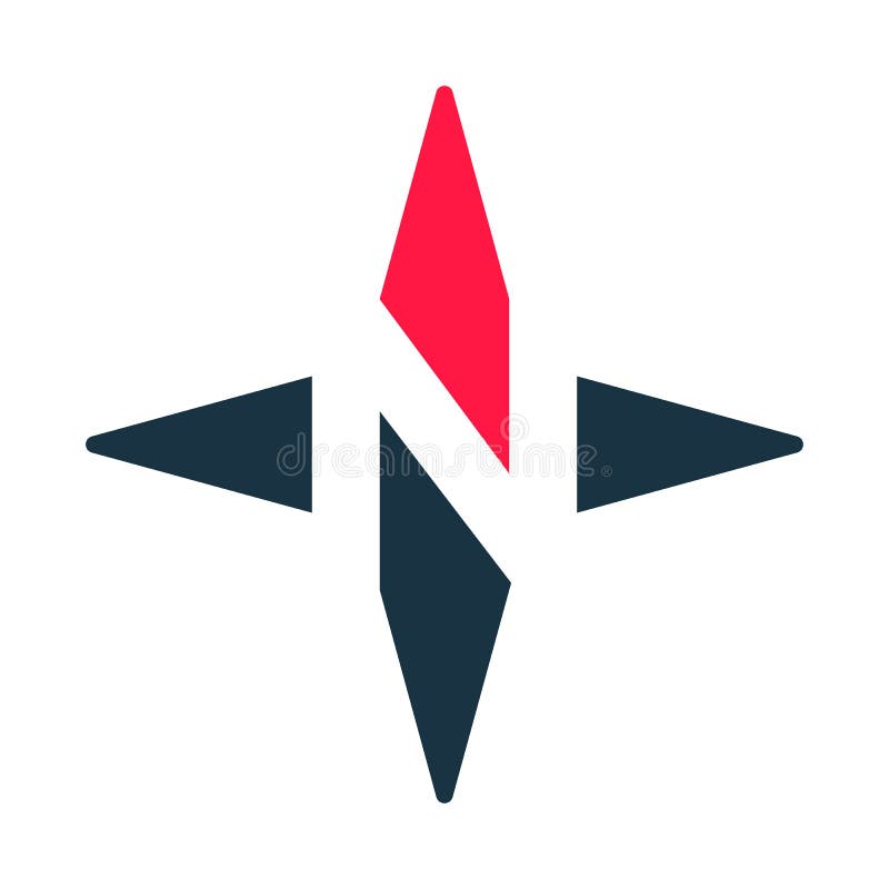Icono del vector de la flecha del compás Logotipo de N