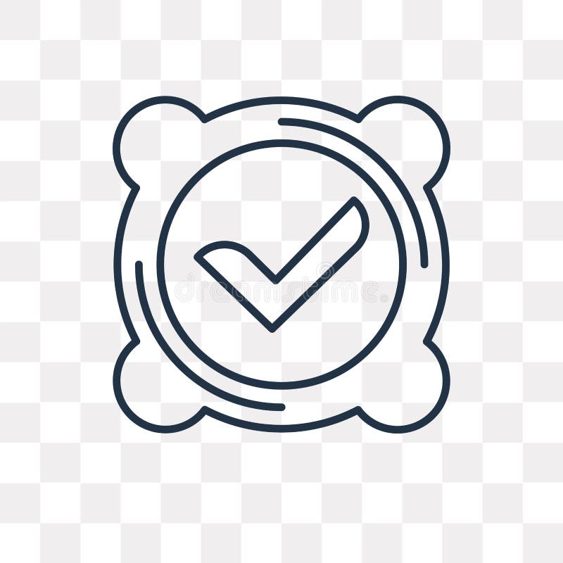 Icono del vector de la marca de verificación aislado en el fondo transparente, linea stock de ilustración Icono del vector de la marca de verificación aislado en el fondo transparente, linea stock de ilustración