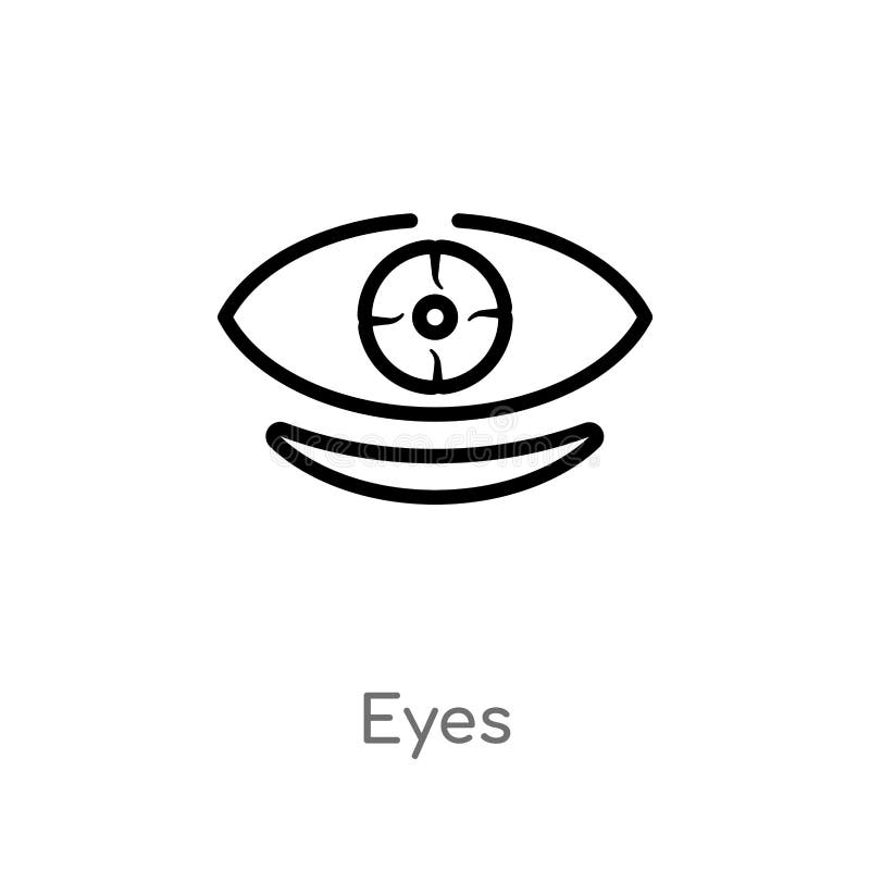icono del vector de los ojos del esquema línea simple negra aislada ejemplo del elemento del concepto de la música icono editable stock de ilustración icono del vector de los ojos del esquema línea simple negra aislada ejemplo del elemento del concepto de la música icono editable stock de ilustración