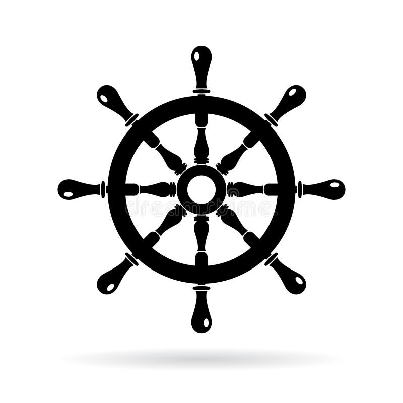 Icono del vector del volante del barco libre illustration