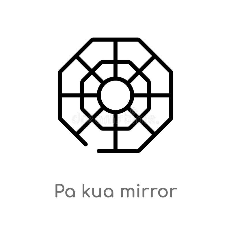 icono del vector del espejo del kua del PA del esquema línea simple negra aislada ejemplo del elemento del concepto de las cultur libre illustration icono del vector del espejo del kua del PA del esquema línea simple negra aislada ejemplo del elemento del concepto de las cultur libre illustration