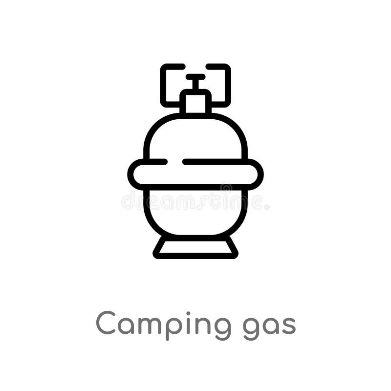 icono del vector del gas del esquema que acampa línea simple negra aislada ejemplo del elemento del concepto que acampa Movimient ilustración del vector icono del vector del gas del esquema que acampa línea simple negra aislada ejemplo del elemento del concepto que acampa Movimient ilustración del vector