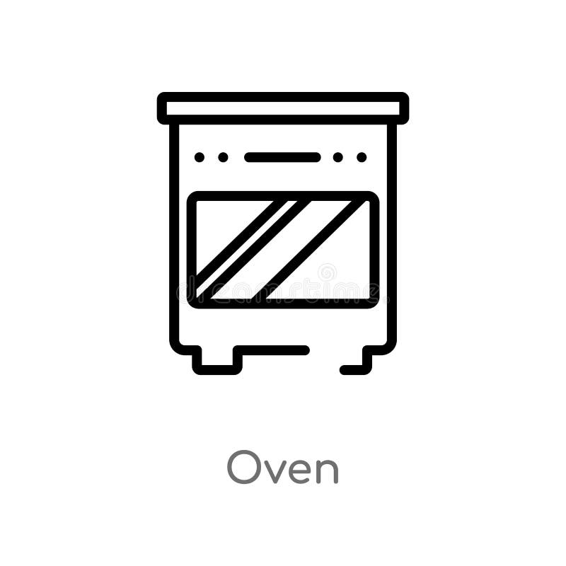 icono del vector del horno del esquema línea simple negra aislada ejemplo del elemento del concepto de los muebles icono editable ilustración del vector icono del vector del horno del esquema línea simple negra aislada ejemplo del elemento del concepto de los muebles icono editable ilustración del vector