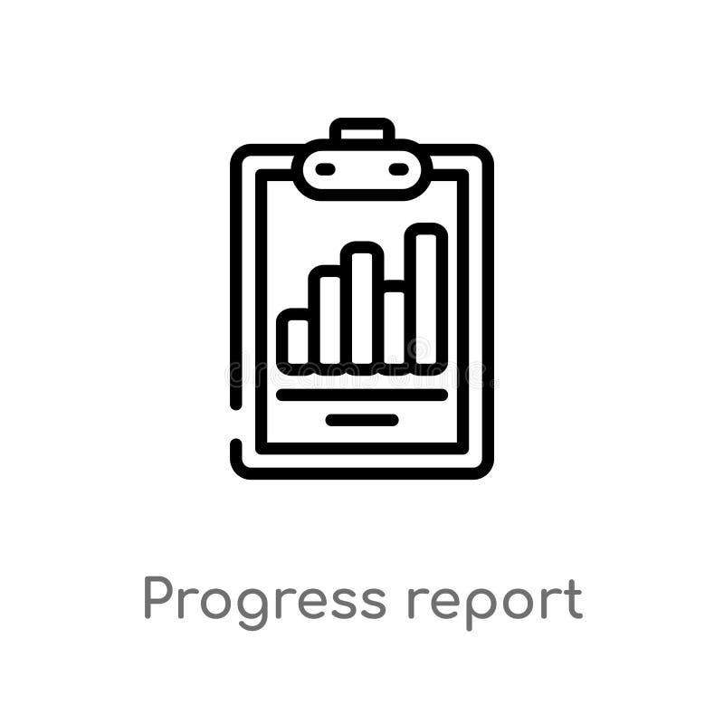 icono del vector del informe sobre los progresos del esquema l?nea simple negra aislada ejemplo del elemento del concepto del neg libre illustration icono del vector del informe sobre los progresos del esquema l?nea simple negra aislada ejemplo del elemento del concepto del neg libre illustration