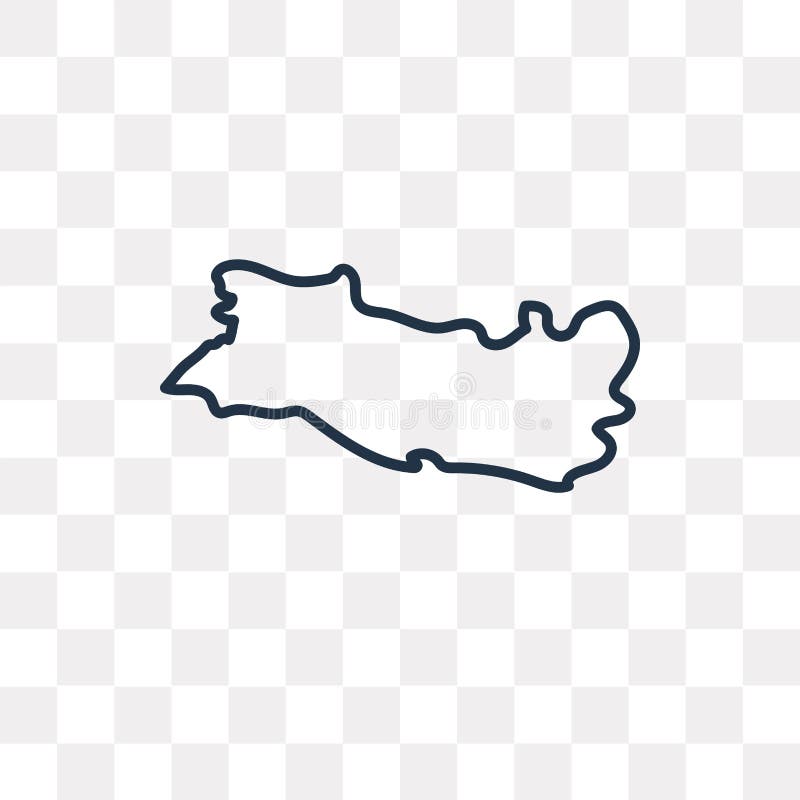 Icono del vector del mapa de El Salvador aislado en fondo transparente