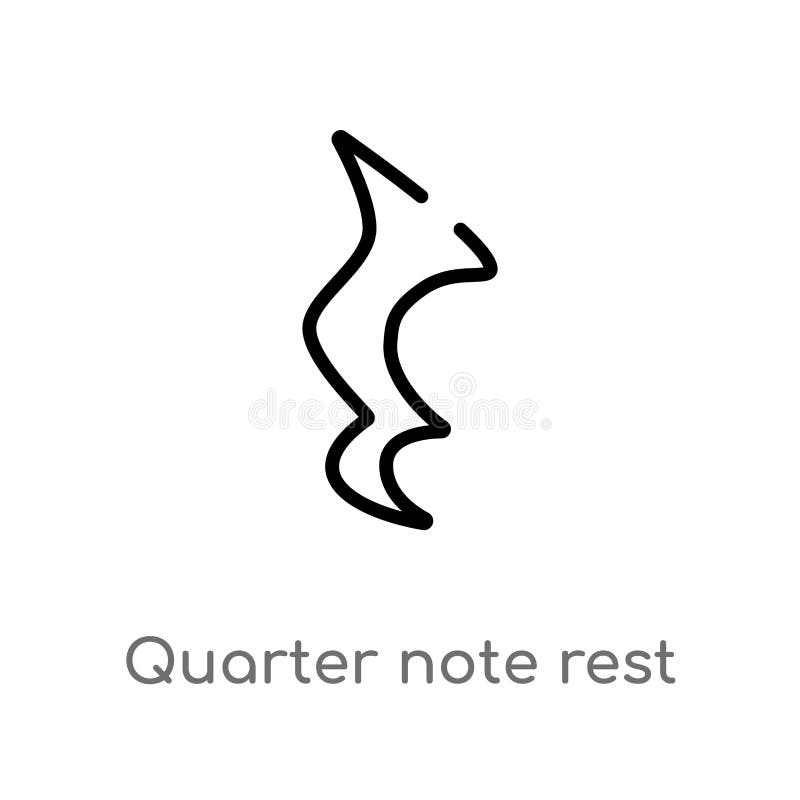icono del vector del resto de la nota cuarta del esquema l?nea simple negra aislada ejemplo del elemento de la m?sica y del conce stock de ilustración icono del vector del resto de la nota cuarta del esquema l?nea simple negra aislada ejemplo del elemento de la m?sica y del conce stock de ilustración