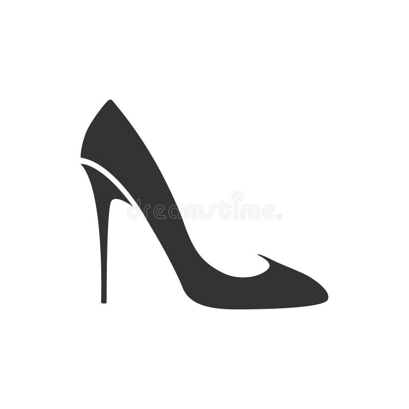 Icono Del Zapato Del Tacón Alto Las Mujeres Zapato Negro En El Fondo Blanco Ilustración del Vector - Ilustración de zapatos, encanto: 141868211