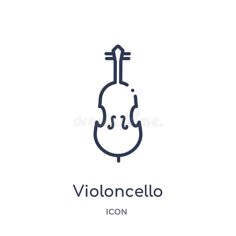 Icono del violoncello de la colección del esquema de la música Línea fina icono del violoncello aislado en el fondo blanco stock de ilustración Icono del violoncello de la colección del esquema de la música Línea fina icono del violoncello aislado en el fondo blanco stock de ilustración