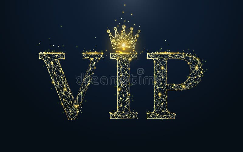 Icono del VIP de líneas, de triángulos y del diseño del estilo de la partícula ilustración del vector Icono del VIP de líneas, de triángulos y del diseño del estilo de la partícula ilustración del vector