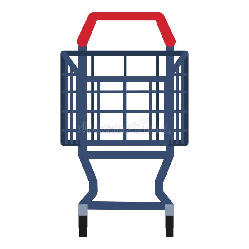Icono delantero del carro de la tienda del metal, estilo plano libre illustration Icono delantero del carro de la tienda del metal, estilo plano libre illustration