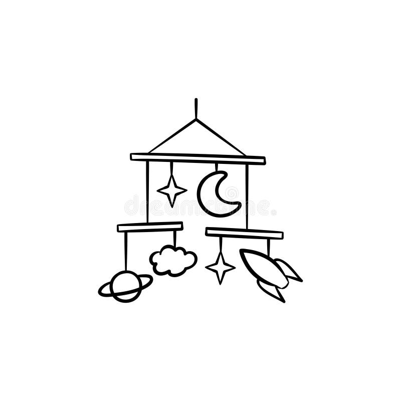Icono Dibujado Mano Móvil Del Garabato Del Esquema De Los Juguetes Del Bebé Ilustración del Vector - Ilustración de icono, garabato: 116637597