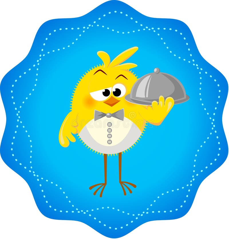 Icono divertido con el restaurante de los pollos ilustración del vector Icono divertido con el restaurante de los pollos ilustración del vector