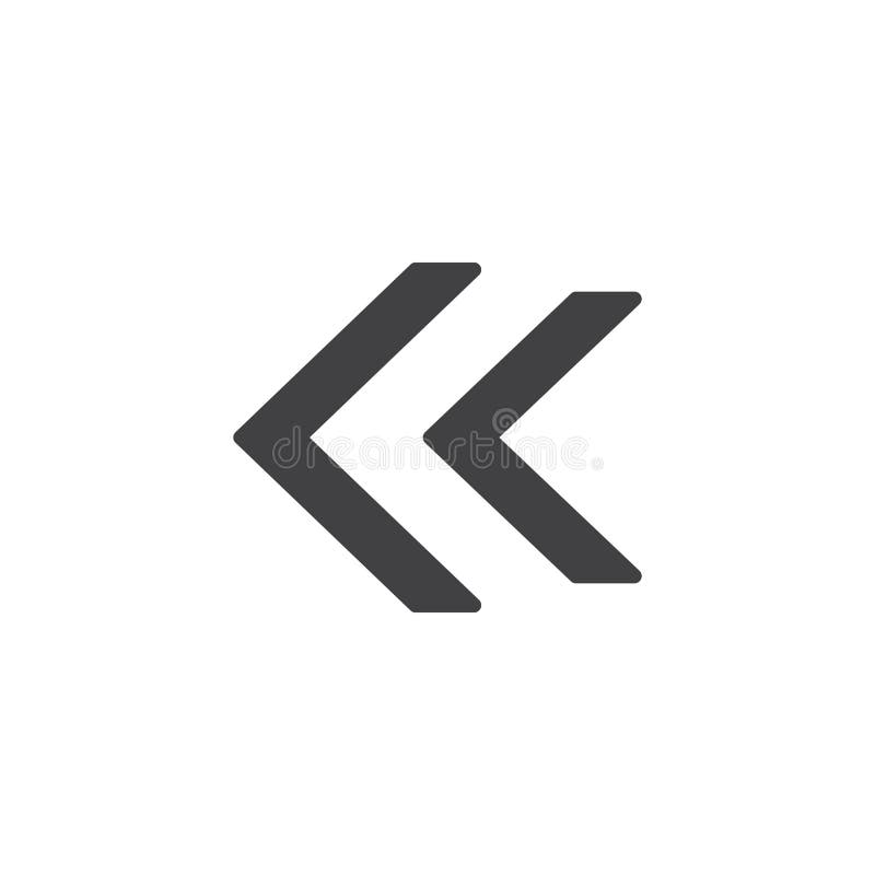 Icono doble del vector de la flecha izquierda