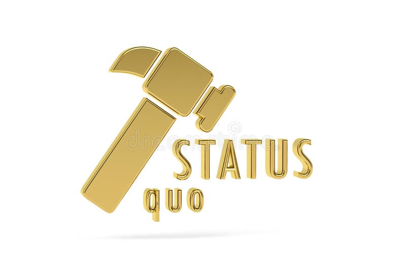 Icono Dorado 3d Status Quo Aislado En Fondo Blanco Stock De Ilustración