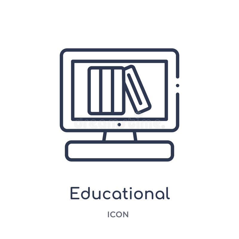 Icono educativo linear de la plataforma de la colección del esquema de la educación Línea fina vector educativo de la plataforma libre illustration Icono educativo linear de la plataforma de la colección del esquema de la educación Línea fina vector educativo de la plataforma libre illustration