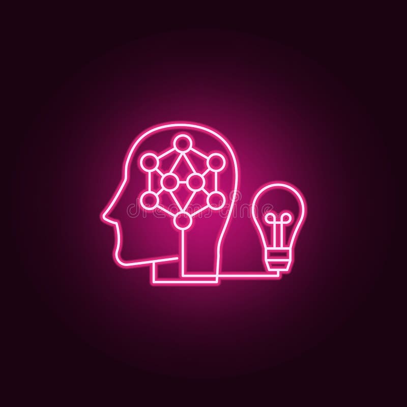 icono elegante del cerebro humano de la idea Elementos de artificial en los iconos de neón del estilo Icono simple para las págin libre illustration icono elegante del cerebro humano de la idea Elementos de artificial en los iconos de neón del estilo Icono simple para las págin libre illustration