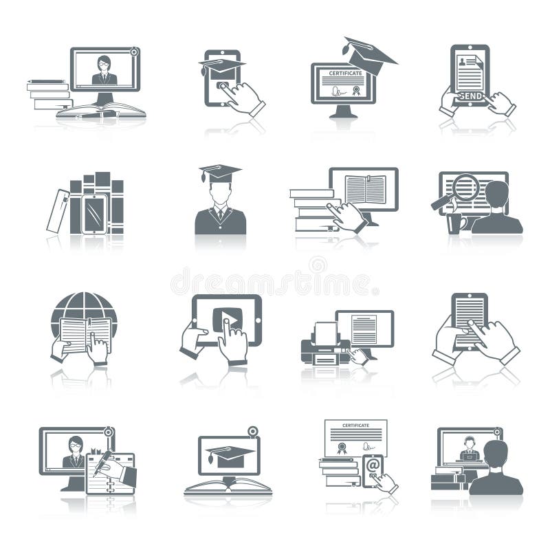 Icono en línea de la educación ilustración del vector Icono en línea de la educación ilustración del vector