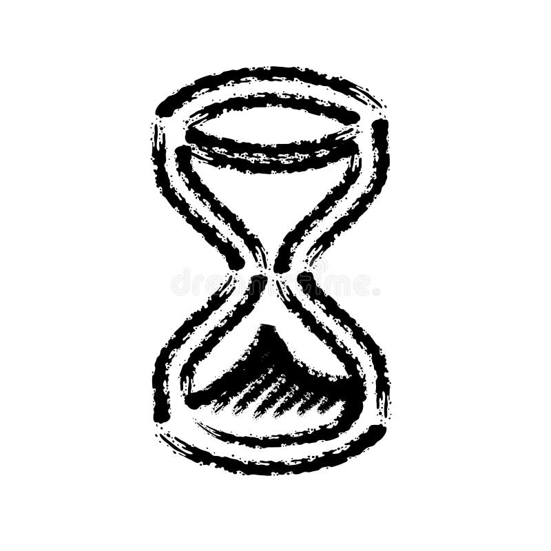 Icono exhausto del vector de la mano del movimiento del cepillo del reloj de arena libre illustration Icono exhausto del vector de la mano del movimiento del cepillo del reloj de arena libre illustration