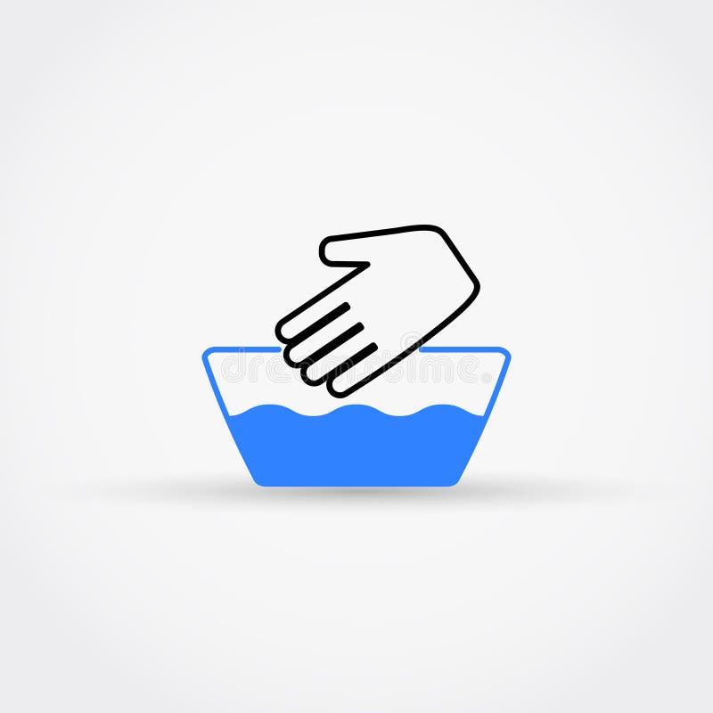Icono Handwash del vector Símbolo no lavable a máquina
