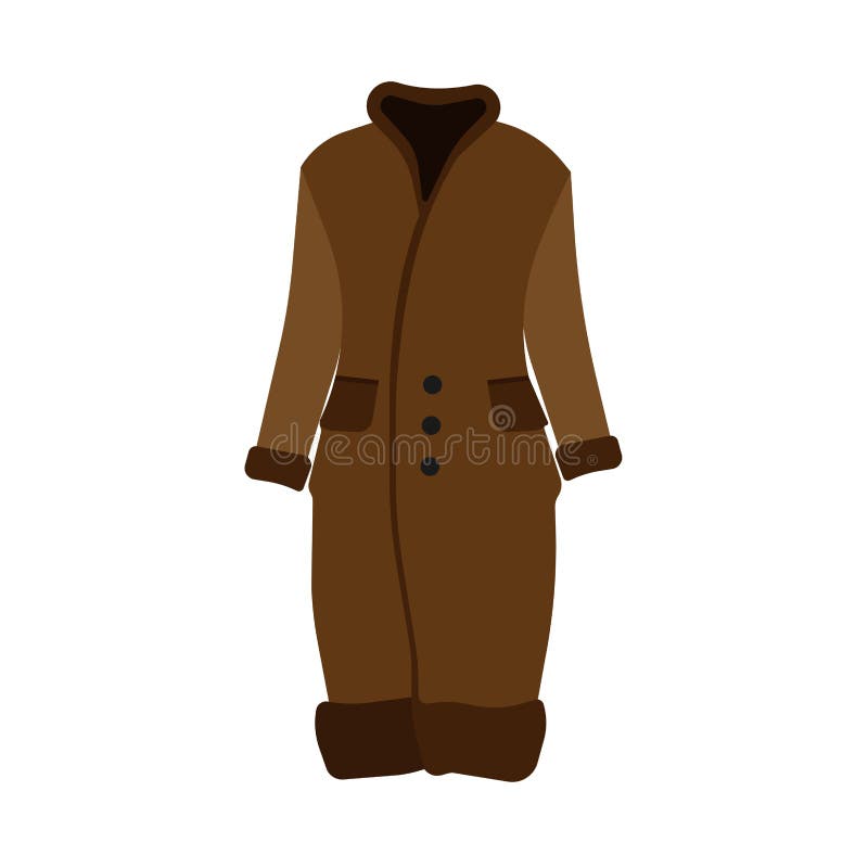 Icono hermoso del vector del ejemplo de la ropa de la capa del marrón del invierno de la piel Colletion moderno de la moda de la stock de ilustración Icono hermoso del vector del ejemplo de la ropa de la capa del marrón del invierno de la piel Colletion moderno de la moda de la stock de ilustración