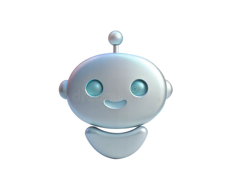 Icono holográfico del bot 3D aislado en fondo blanco. Icono de un robot holográfico 3D futurista con una cara sonriente aislada en fondo blanco. Ideal para comunicaciones digitales de inteligencia artificial y aplicaciones de servicio al cliente. generado por IA